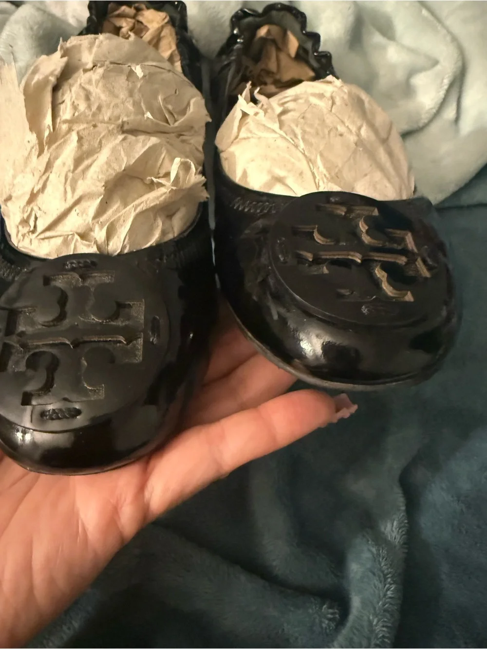 Tory Burch Reva Patent Leather Ballet Flats in Black 6
